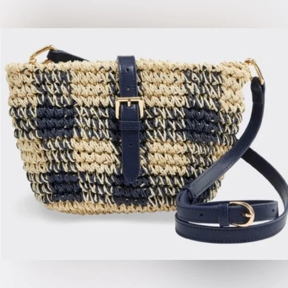 Nearly new! Vineyard Vines Navy Gingham 2 Way Bag - Picture 1 of 15